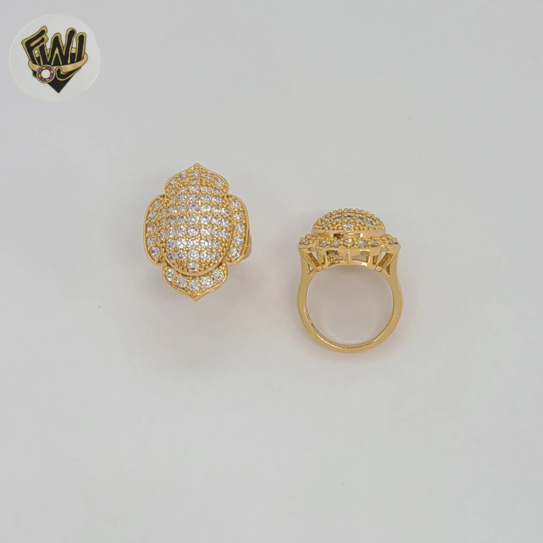 (1-3097-3) Gold Laminate - Zircon Flower Ring - BGO