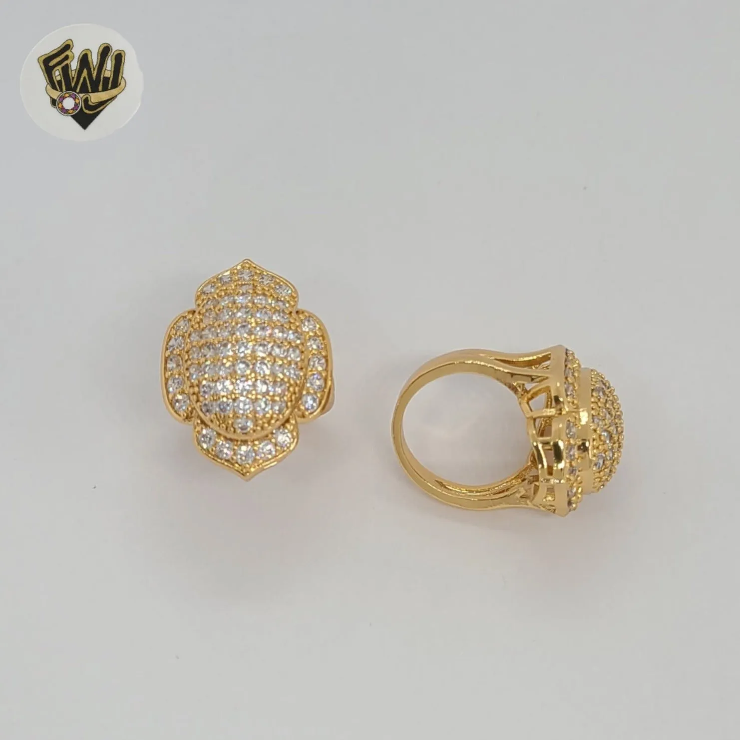 (1-3097-3) Gold Laminate - Zircon Flower Ring - BGO