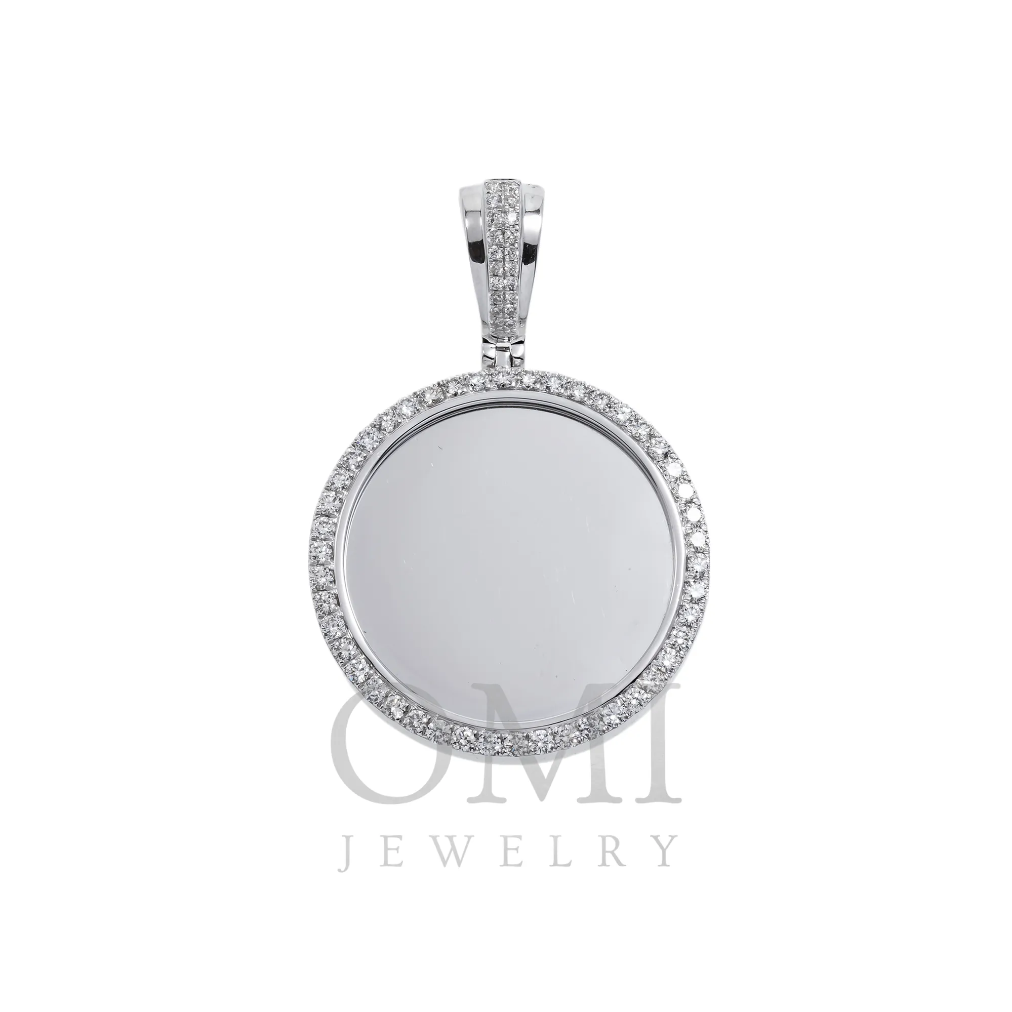 10K GOLD ROUND DIAMOND CIRCLE PICTURE PENDANT 1.15 CT