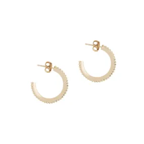 10K Gold Small Dotted Hoop Earrings