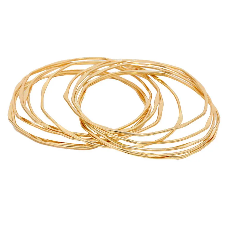 12Pcs Metal Stackable Bangle Bracelets