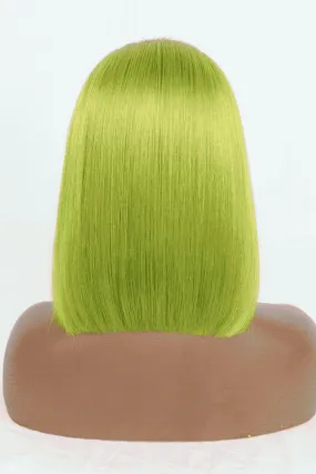 12" 140g Lace Front Wigs Human Hair in Lime 150% Density