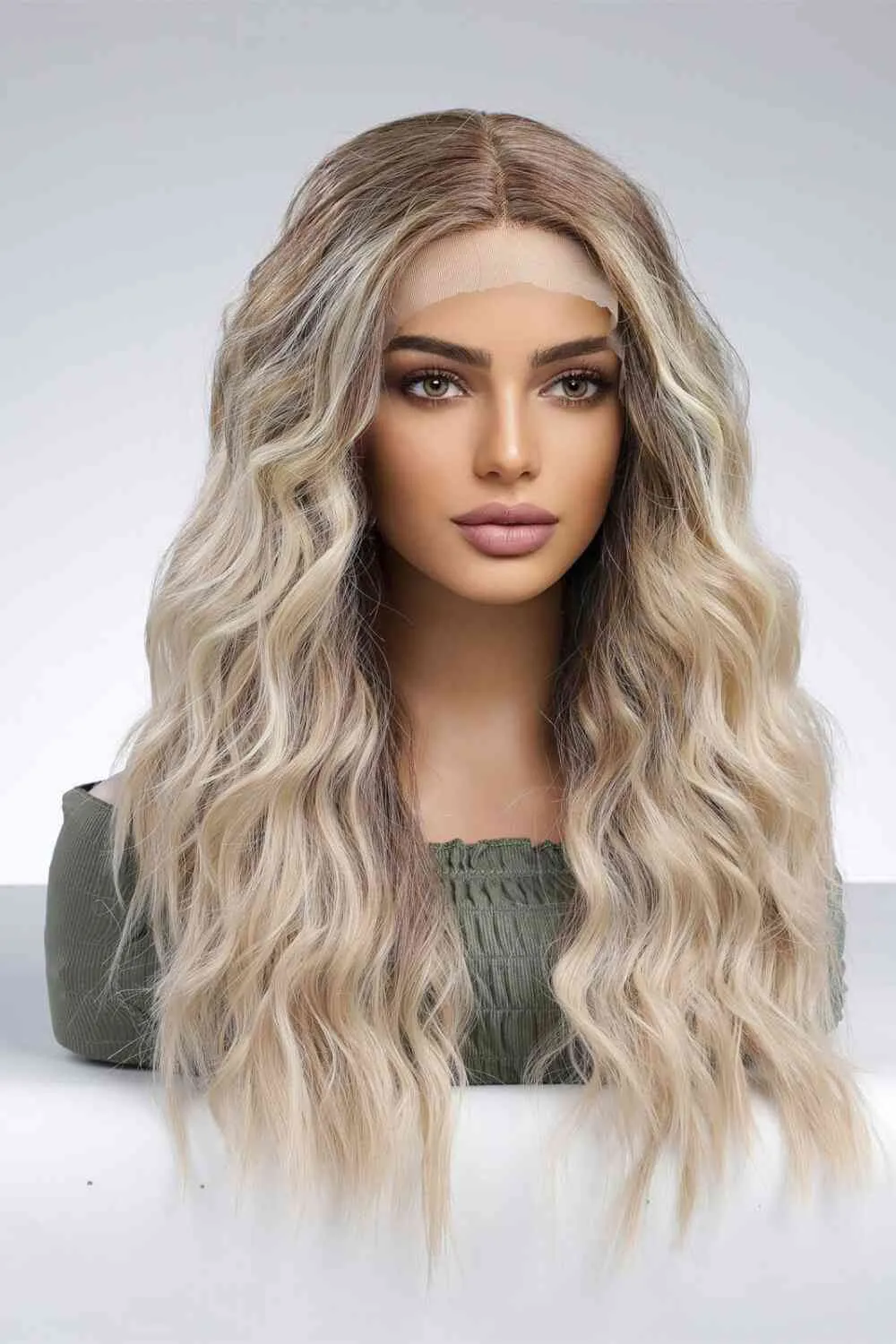 13*2" Lace Front Wigs Synthetic Long Wave 24'' 150% Density