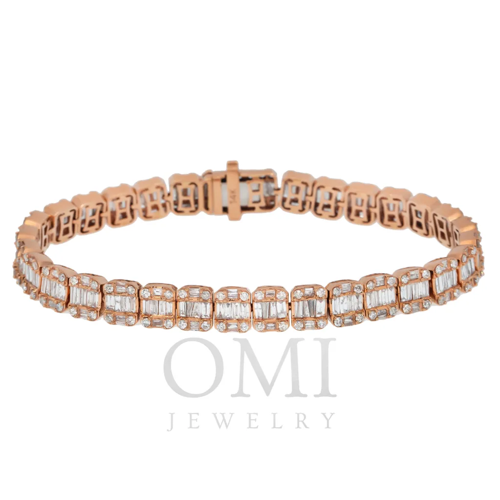 14K GOLD BAGUETTE DIAMONDS BRACELET 9.53 CT