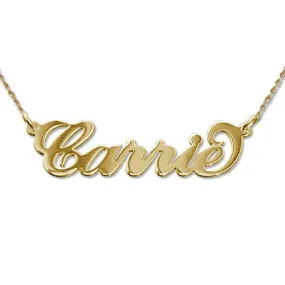 14K Gold or White Gold Personalised Name Carrie Necklace