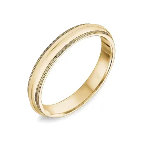 14K High Polished Center with Milgrain Edge Wedding Band