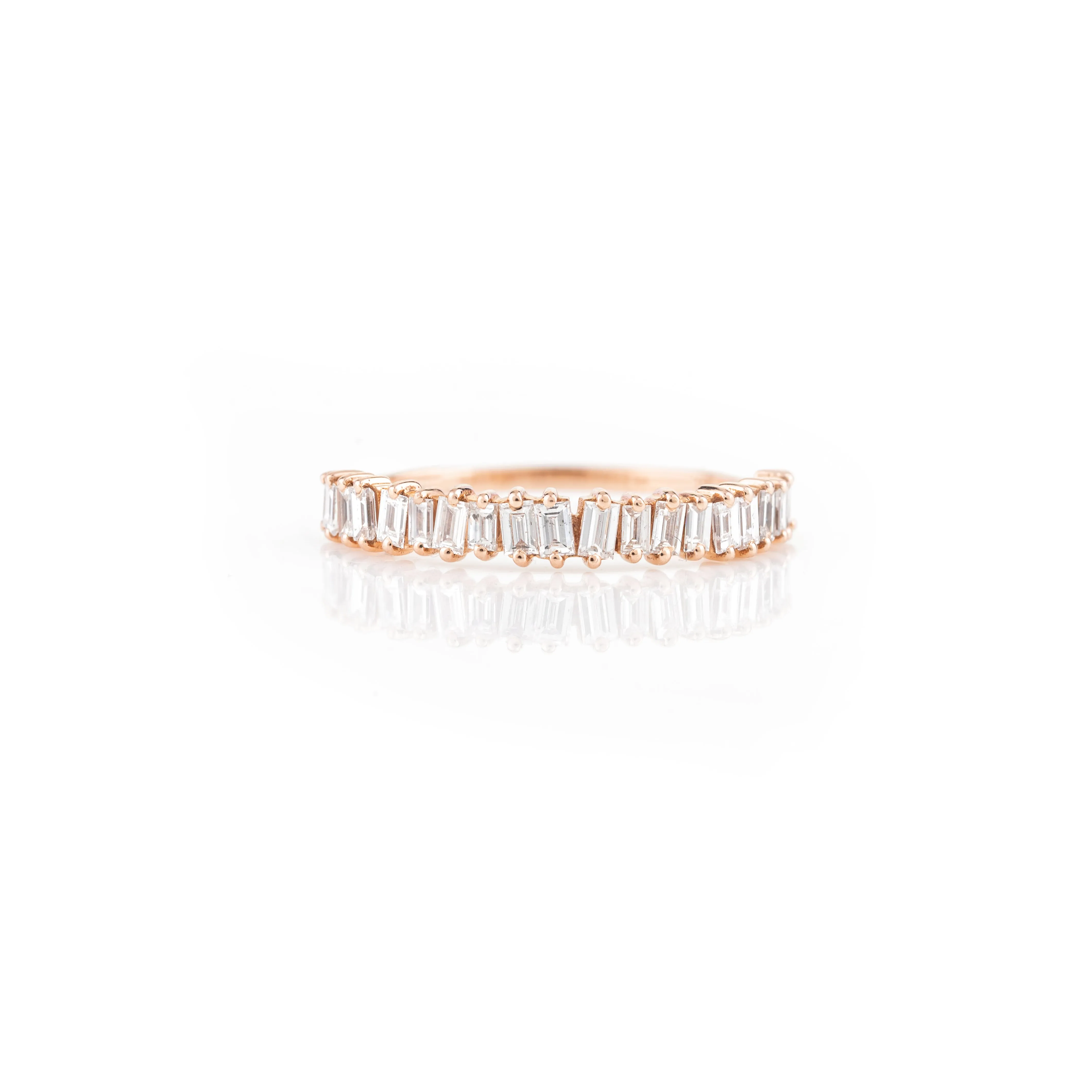 14K Rose Gold Diamond Half Eternity Band