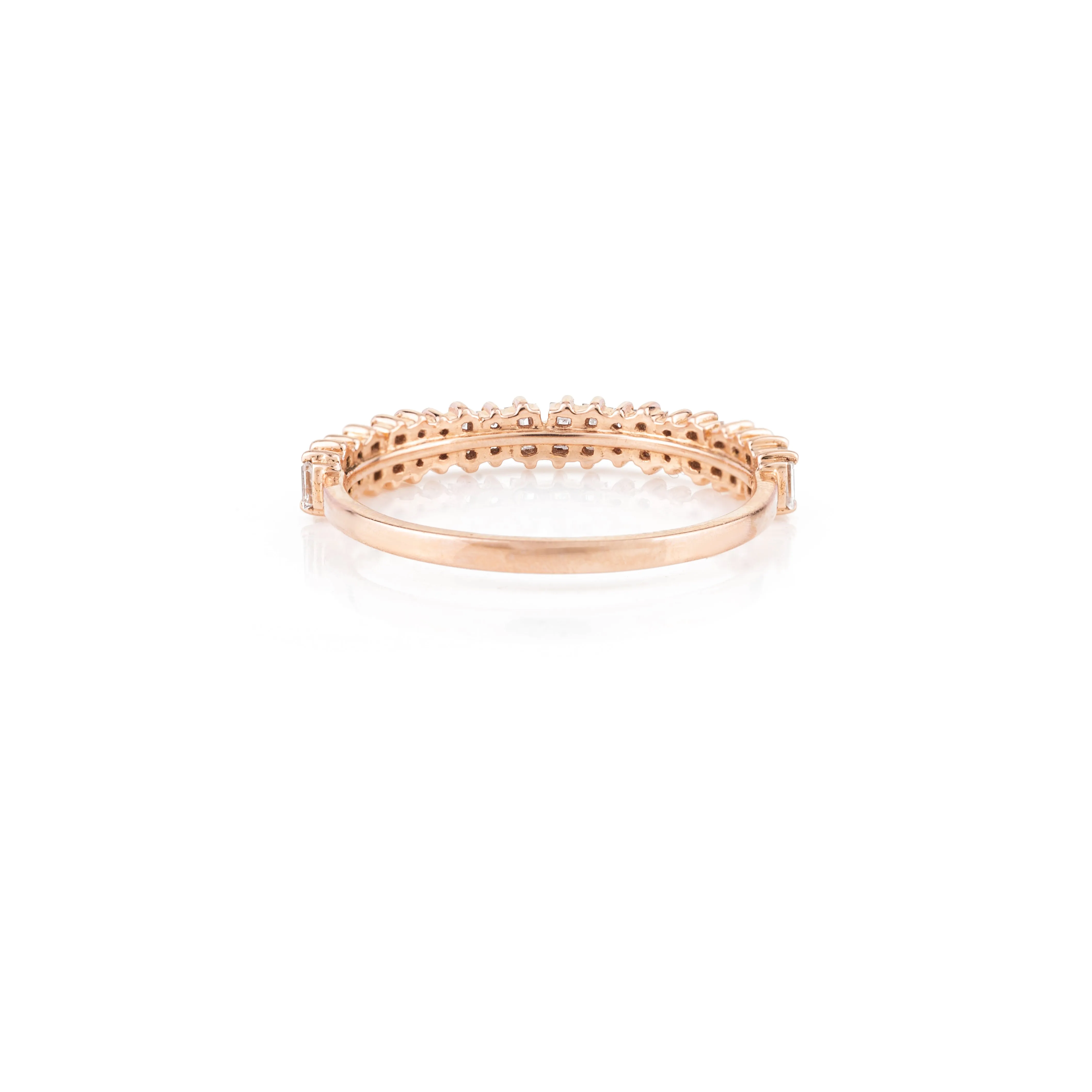 14K Rose Gold Diamond Half Eternity Band