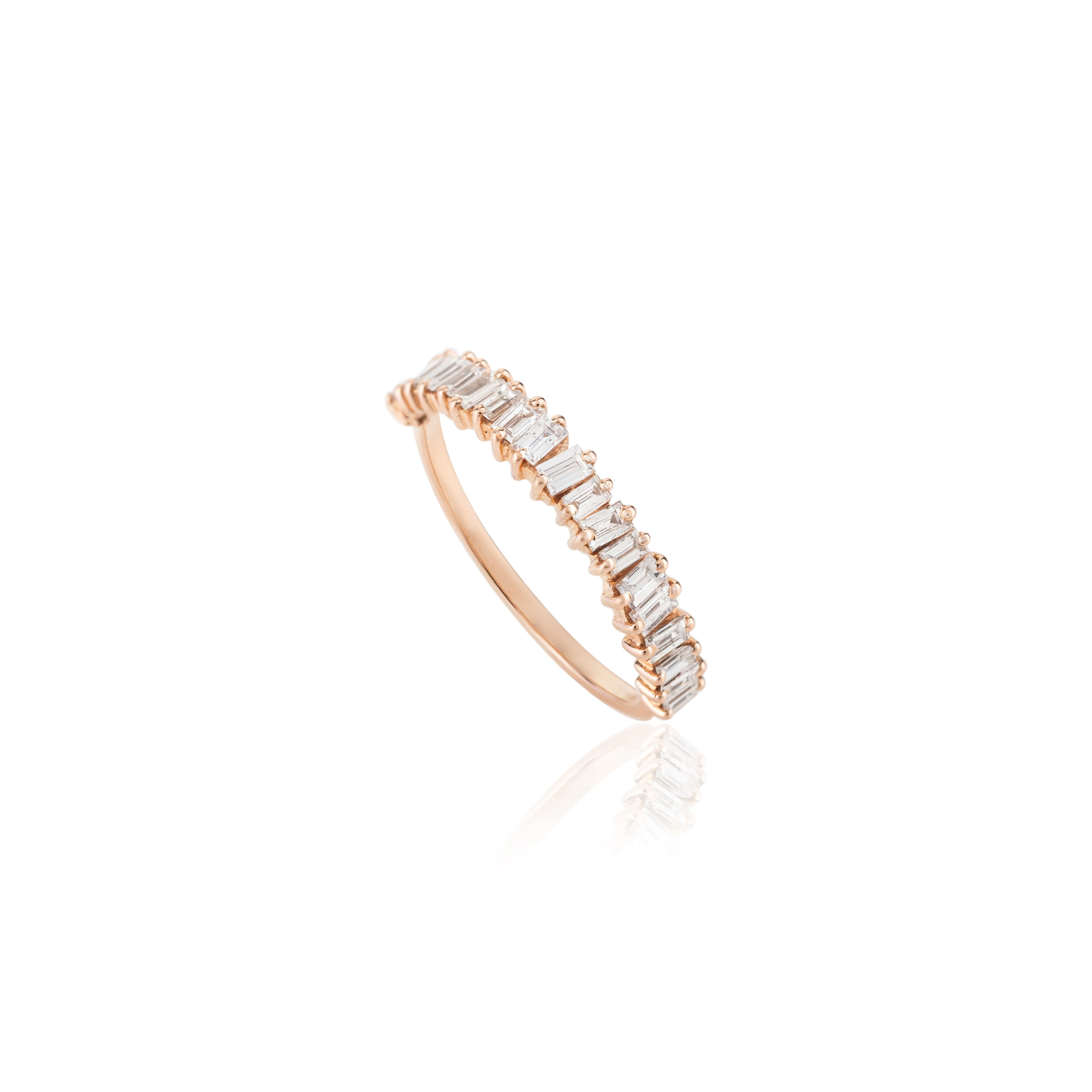 14K Rose Gold Diamond Half Eternity Band