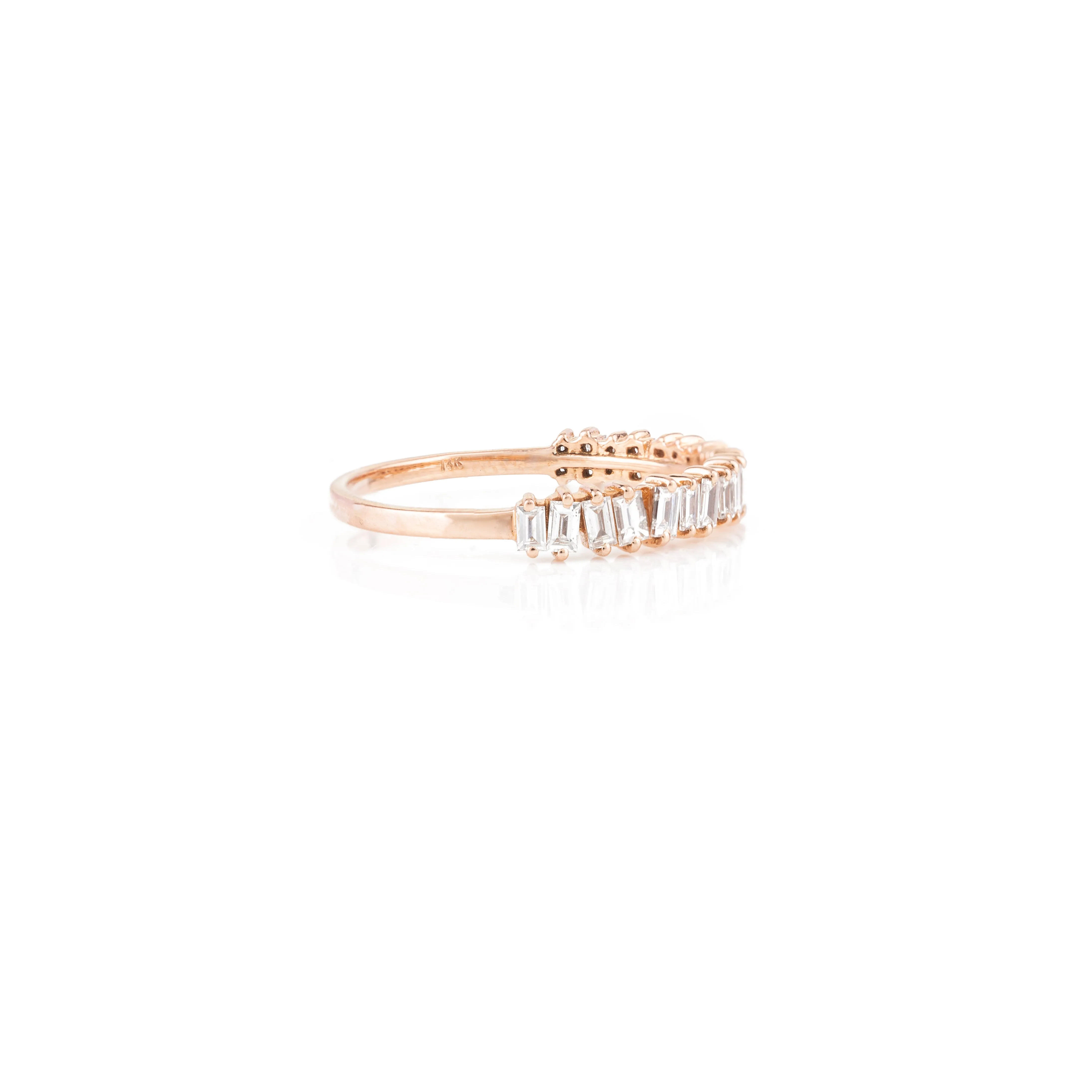 14K Rose Gold Diamond Half Eternity Band