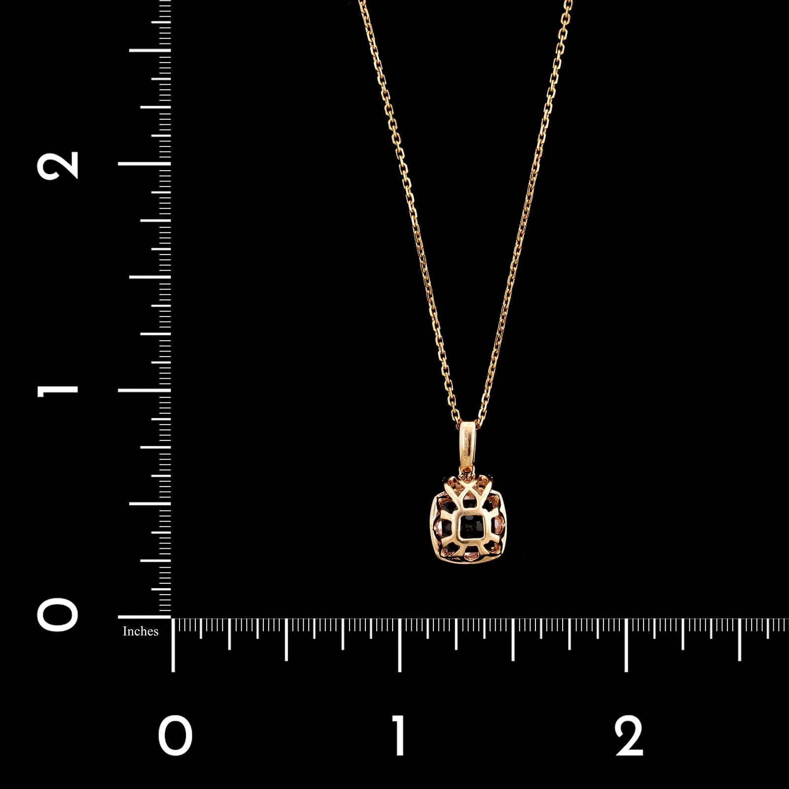 14K Rose Gold Estate Morganite Diamond Pendant Necklace