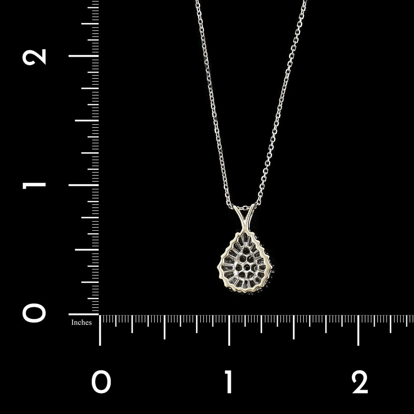 14K White Gold Estate Diamond Pendant Necklace