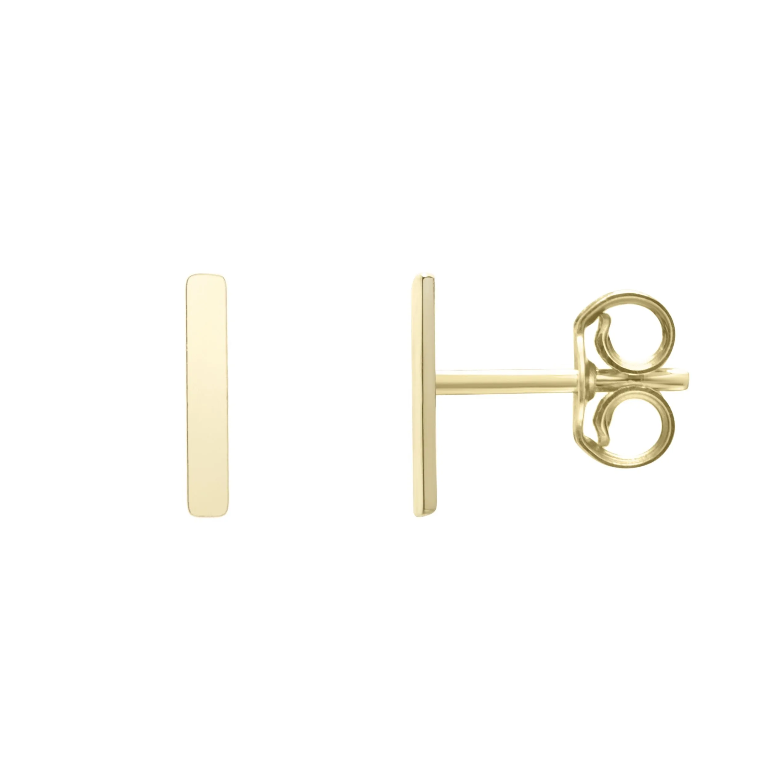 14k Yellow Gold Initial Letter Stud Earrings