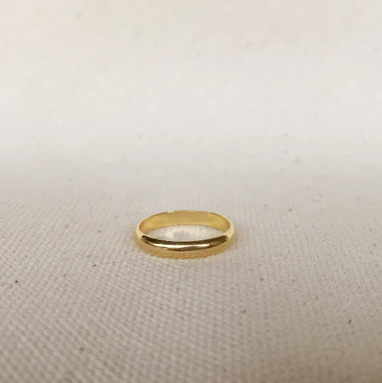 18k Gold Filled Plain Wedding, Commitment, Engagement Band Ring