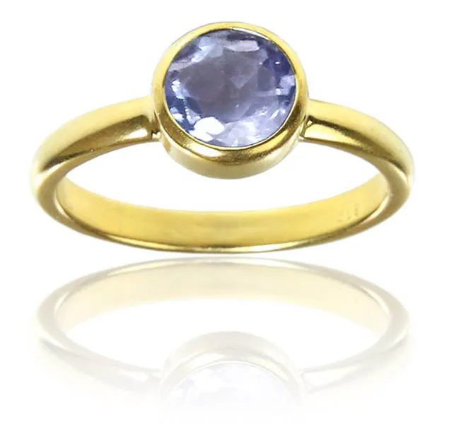 18K Gold Plated Stackable Jaipuri Circle Ring Amethyst