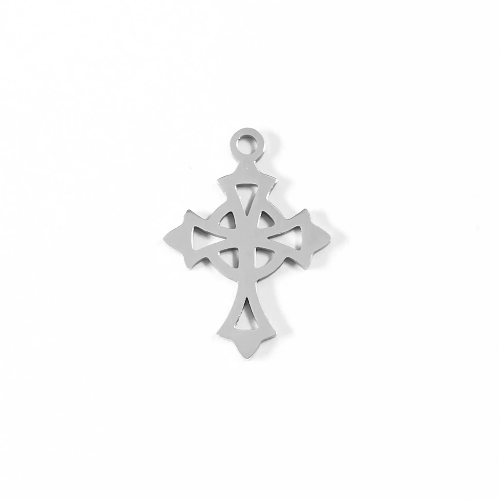 18K Gold PVD Stainless Steel Celtic Cross Charm / PDL0042