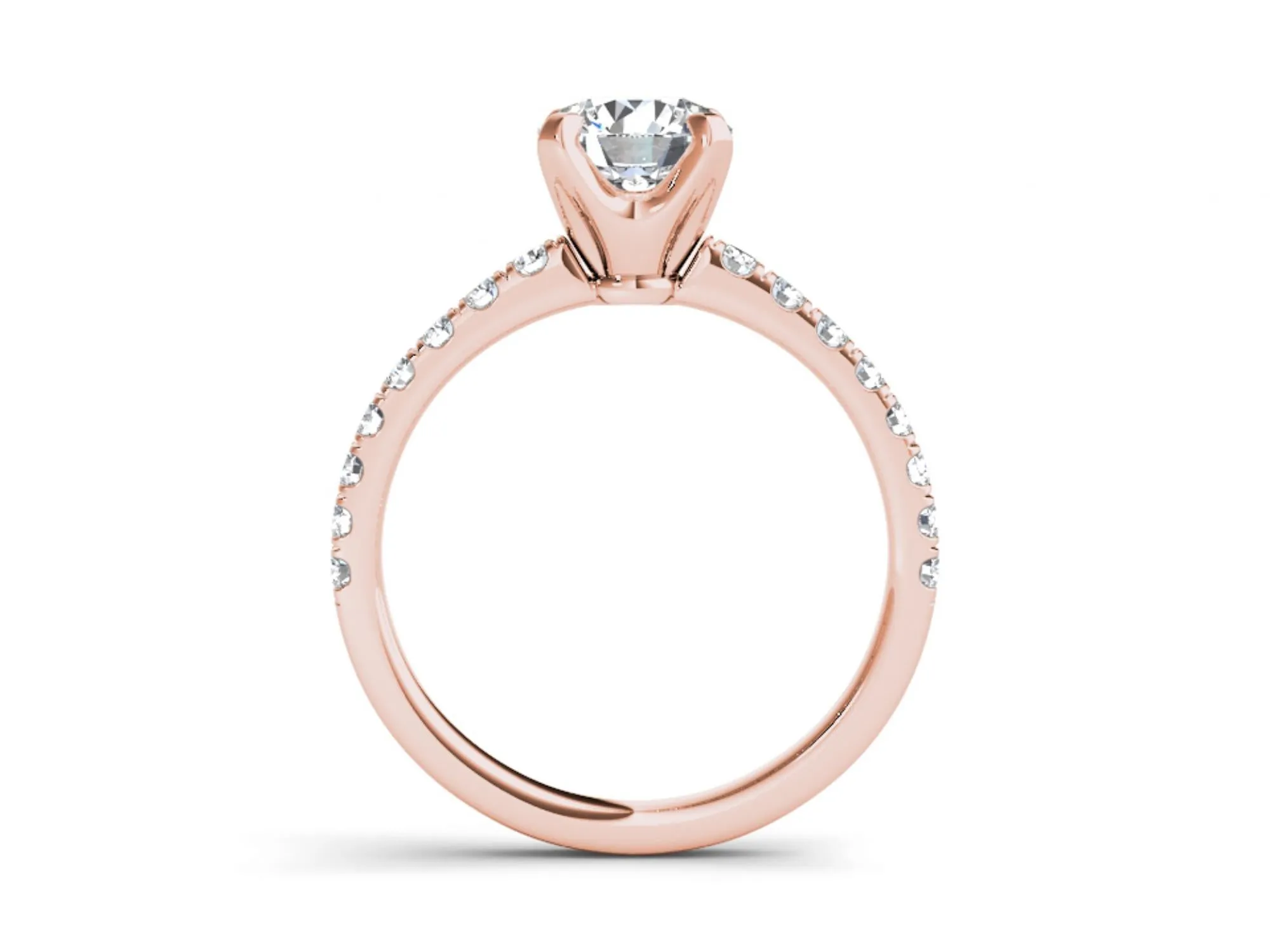 2.00 CT Round Colorless Moissanite Ring, Moissanite Engagement Ring Rose Gold delicate Ring