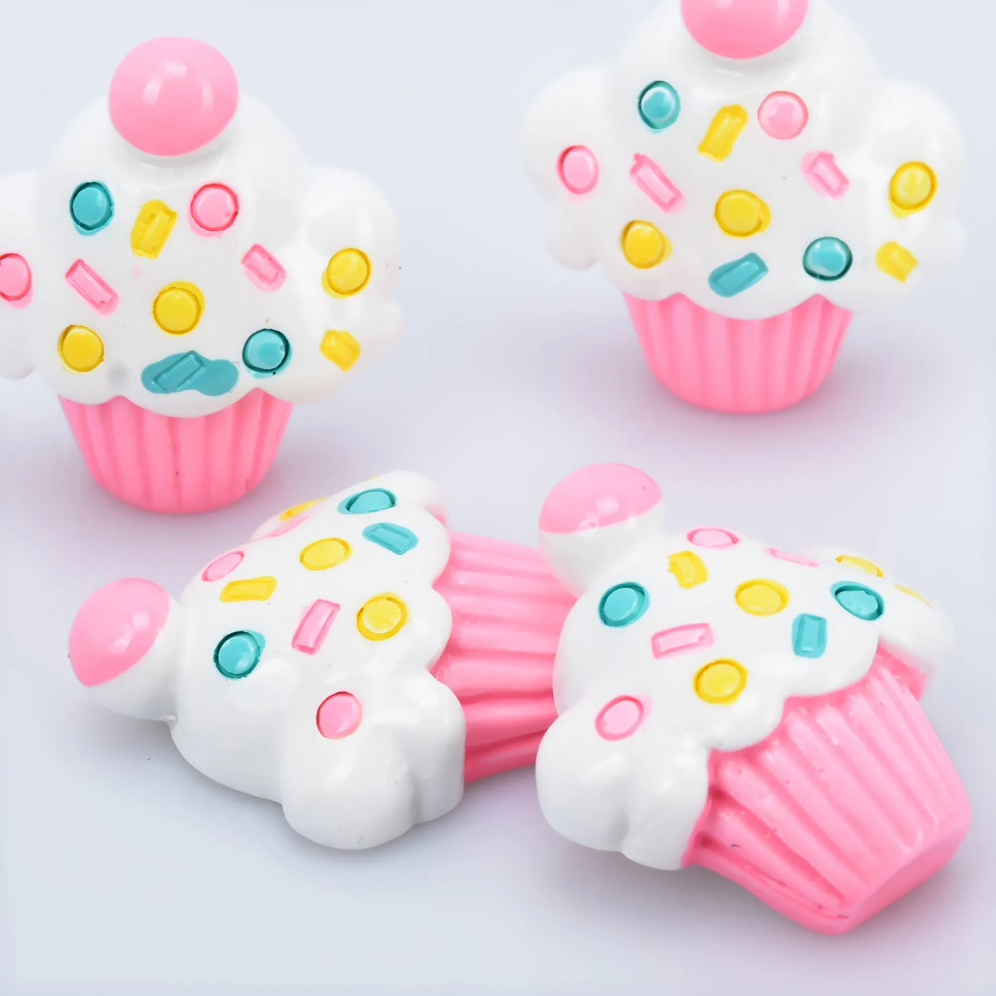 25*30mm Ice Cream Cake Kawaii Resin Cabochons Flatback Dessert Charms Hair Bow Making 10pcs 102806