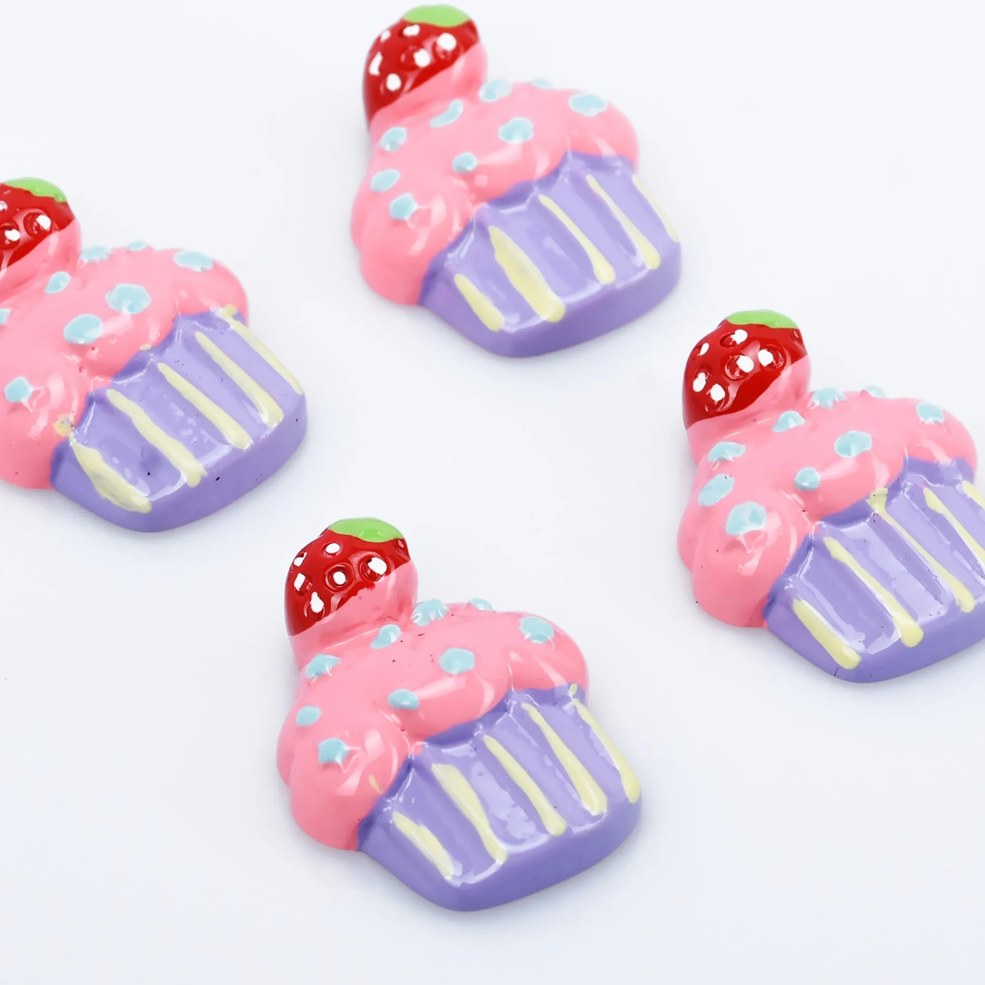 25*30mm Ice Cream Cake Kawaii Resin Cabochons Flatback Dessert Charms Hair Bow Making 10pcs 102806