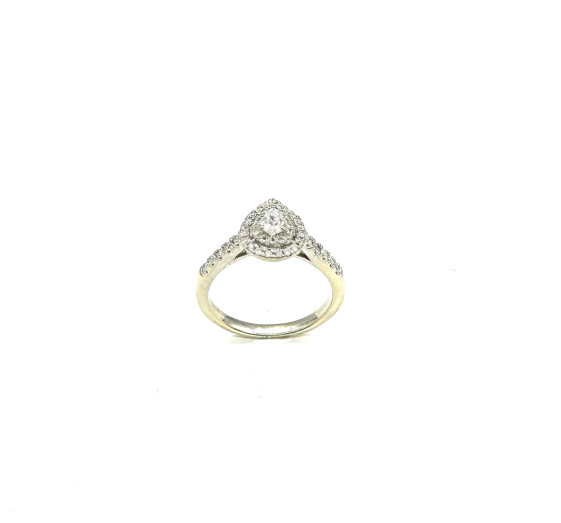 3/4 Ctw Halo Pear Diamond Ring