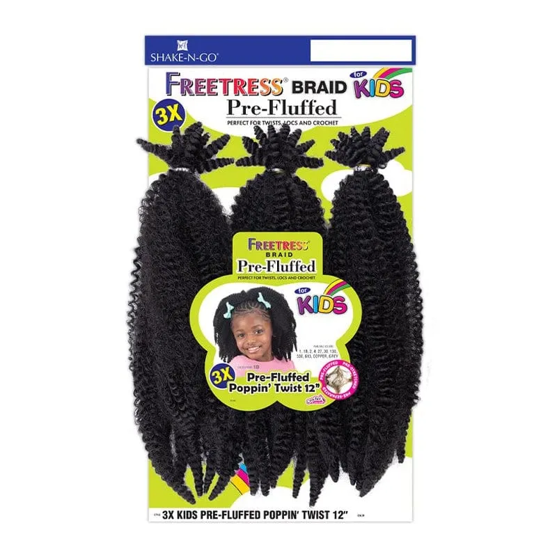 3X KIDS-PRE-FLUFFED POPPIN' TWIST 12 | Freetress Synthetic Crochet Braid