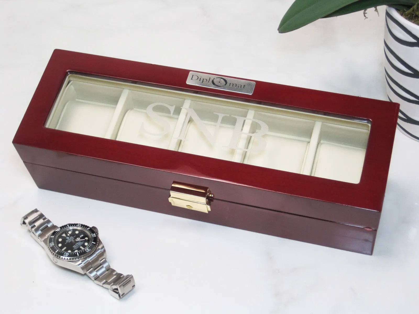 (5) Glossy Rosewood Watch Box