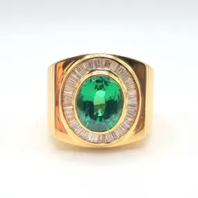 5.0ctw Oval Emerald Diamond Men’s Ring