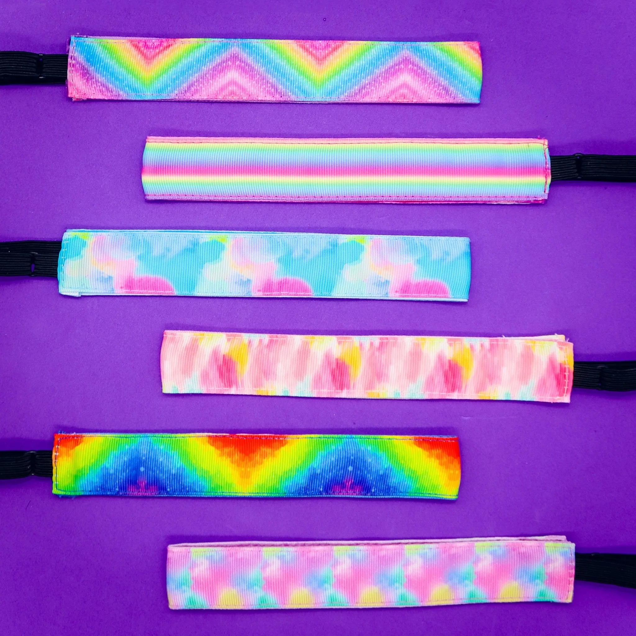 Adjustable No Slip Tie Dye Headbands - 6 Pack