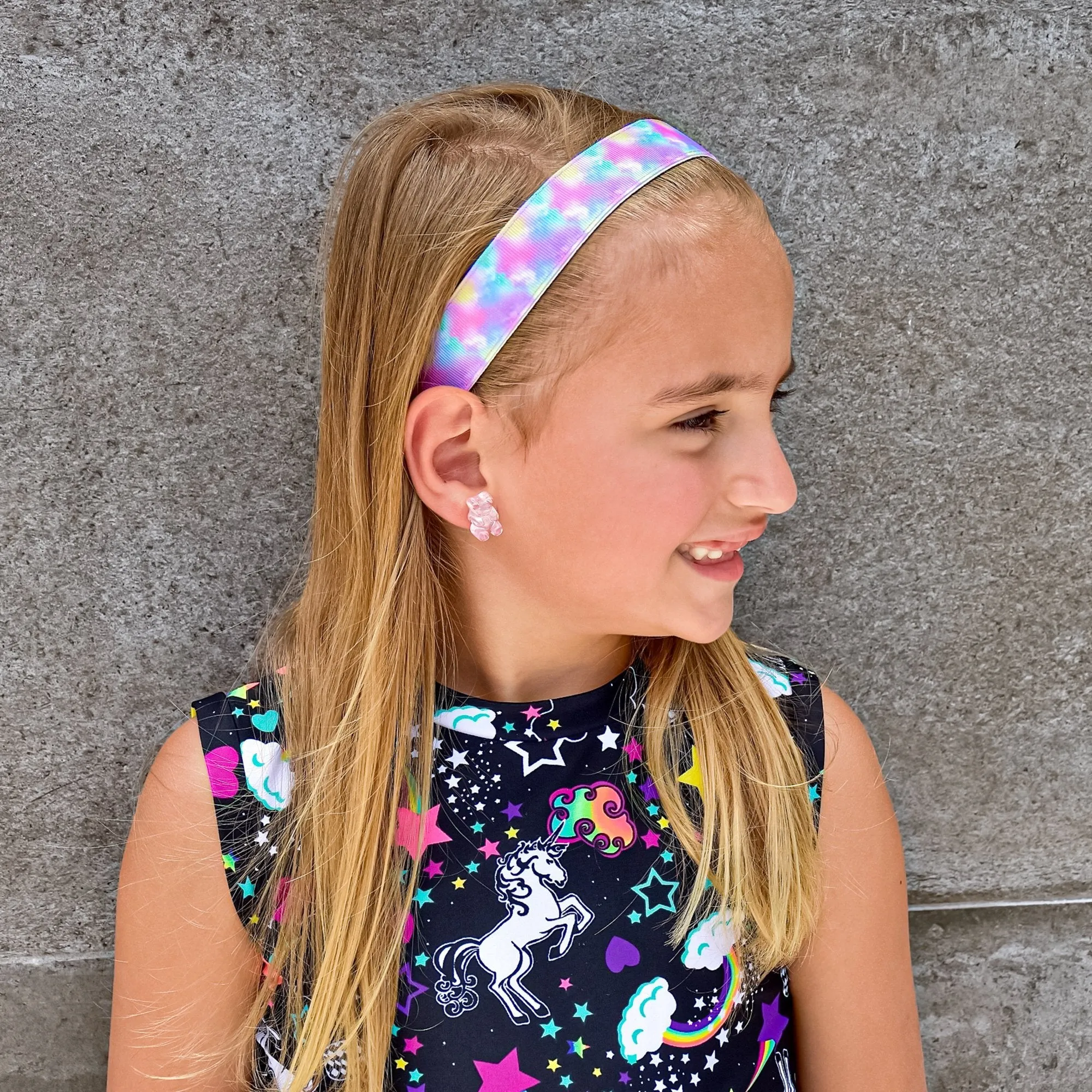 Adjustable No Slip Tie Dye Headbands - 6 Pack