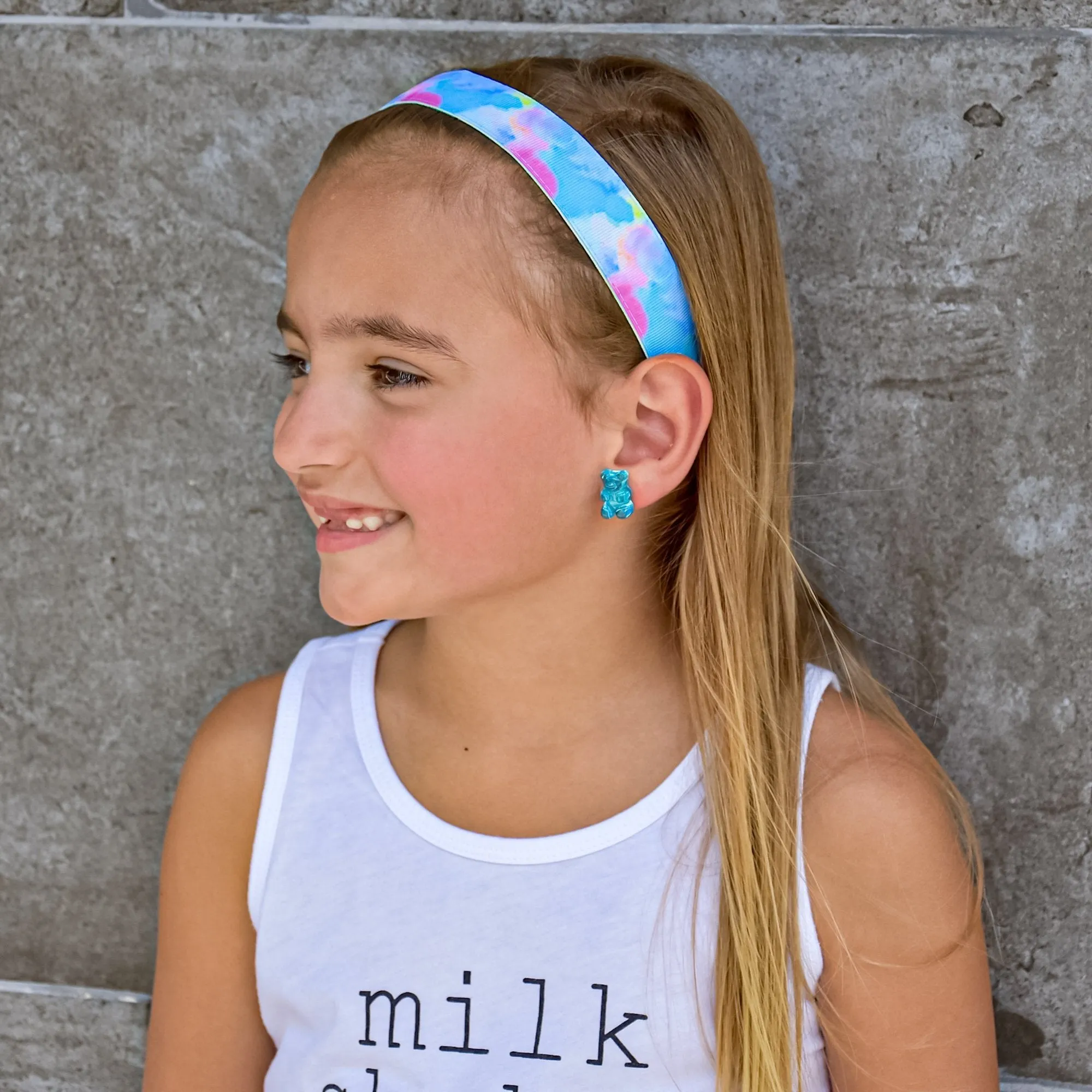 Adjustable No Slip Tie Dye Headbands - 6 Pack