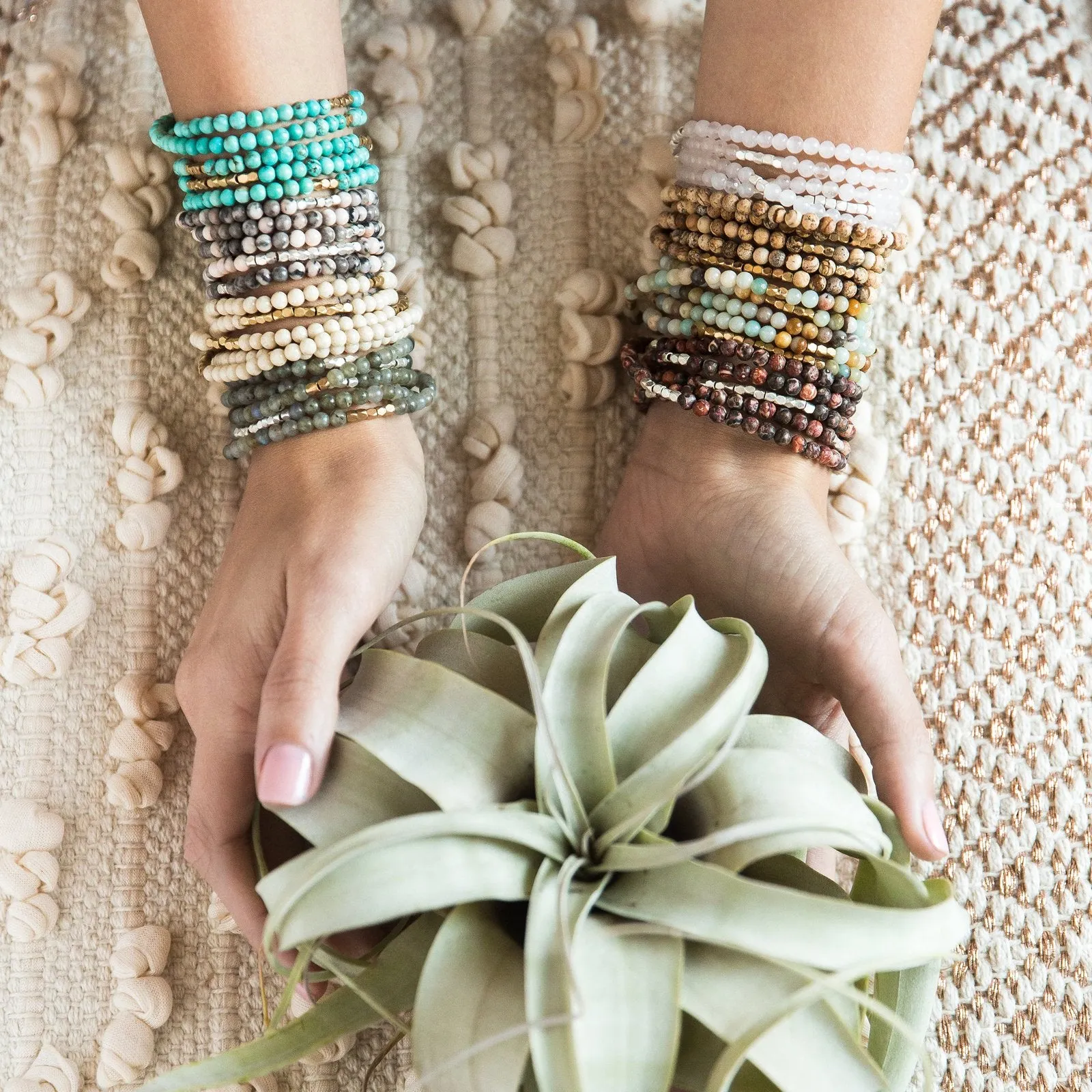 African Turquoise Stone Wrap Bracelet/Necklace