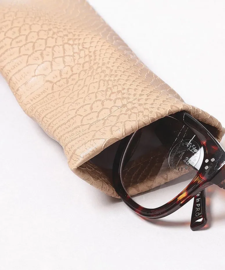 Alligator Glasses Pouch - Taupe