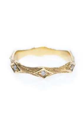 Arman Sarkisyan 22K Yellow Gold Textured Diamond Band