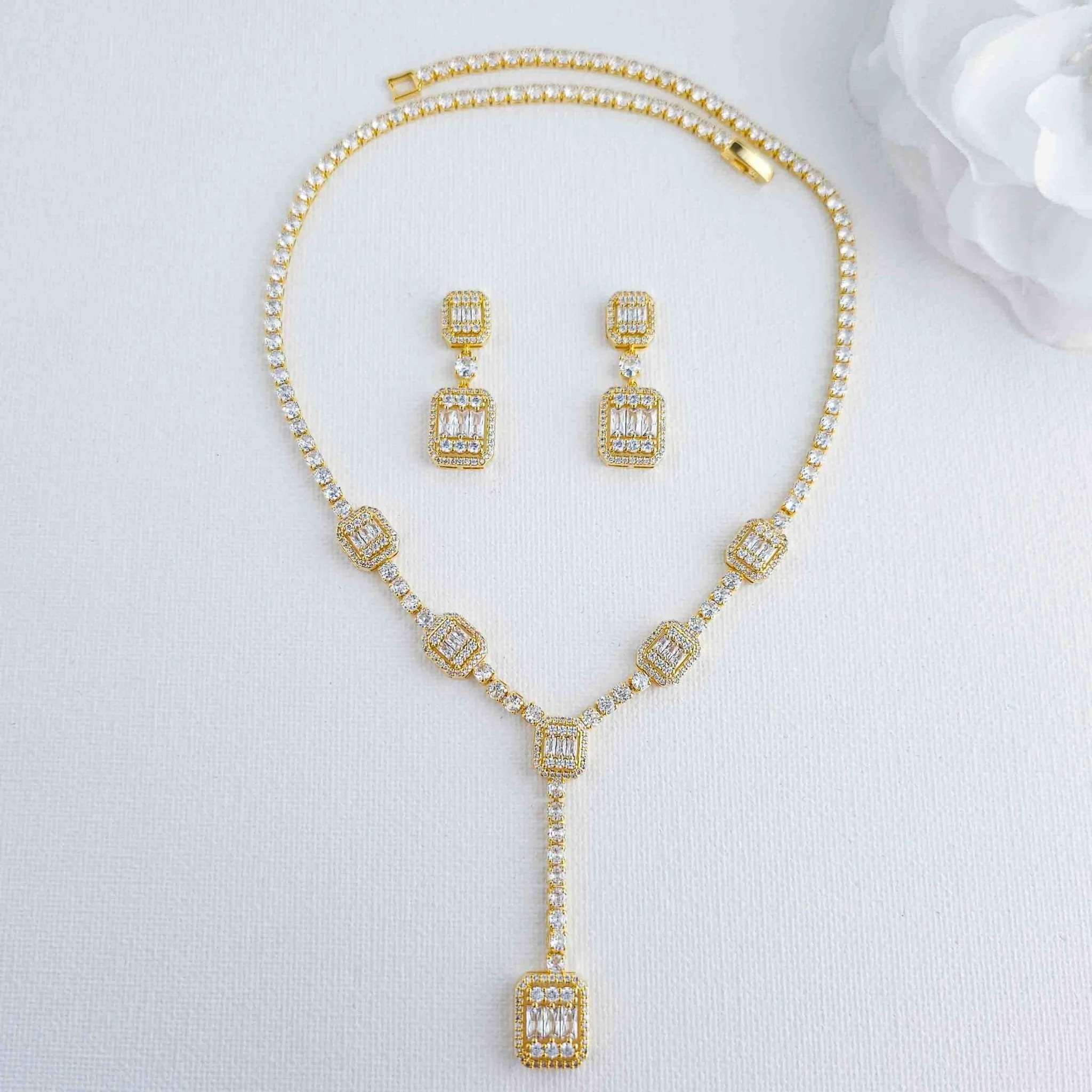 Art Deco Wedding Jewelry Set-Edith