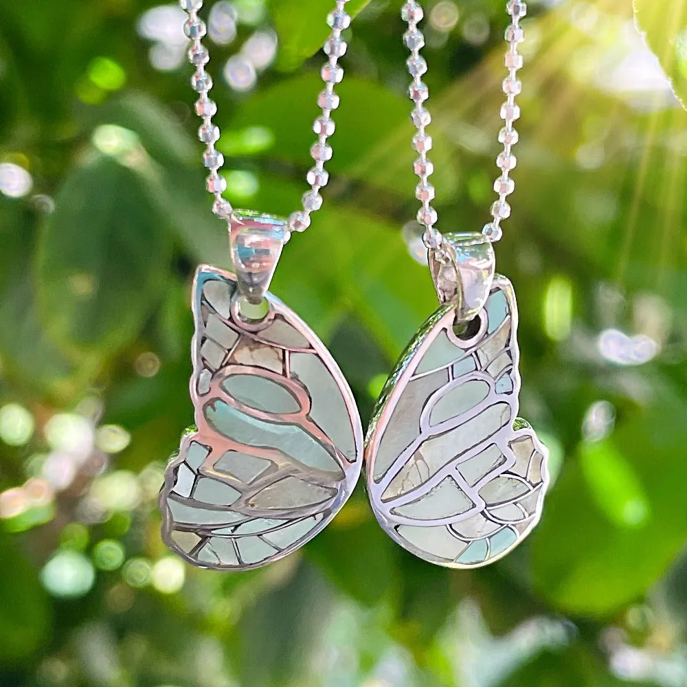 Best Friend Butterfly Wing necklace (white buffalo, jasper, turquoise) SET