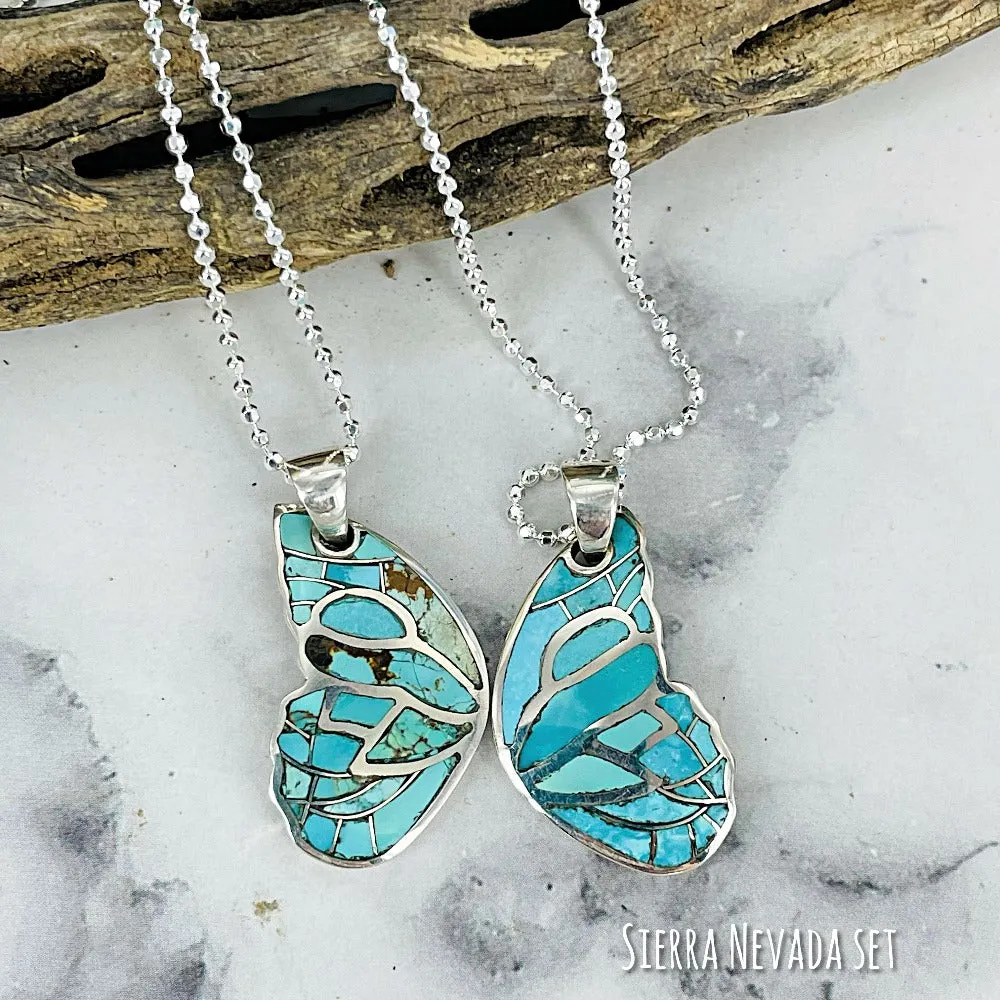 Best Friend Butterfly Wing necklace (white buffalo, jasper, turquoise) SET