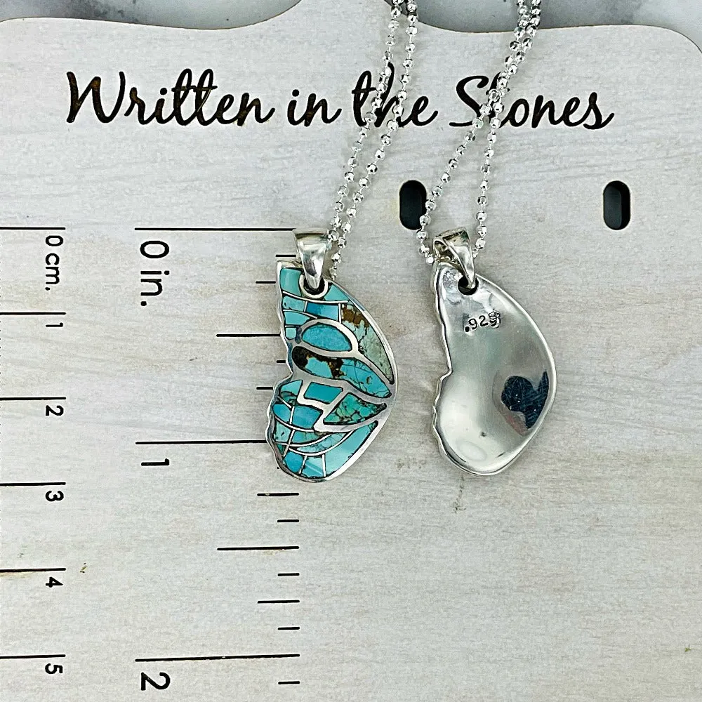 Best Friend Butterfly Wing necklace (white buffalo, jasper, turquoise) SET