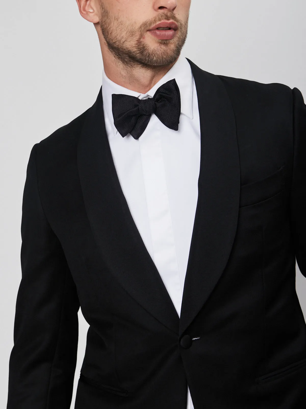 Black Grenadine Silk Bow Tie