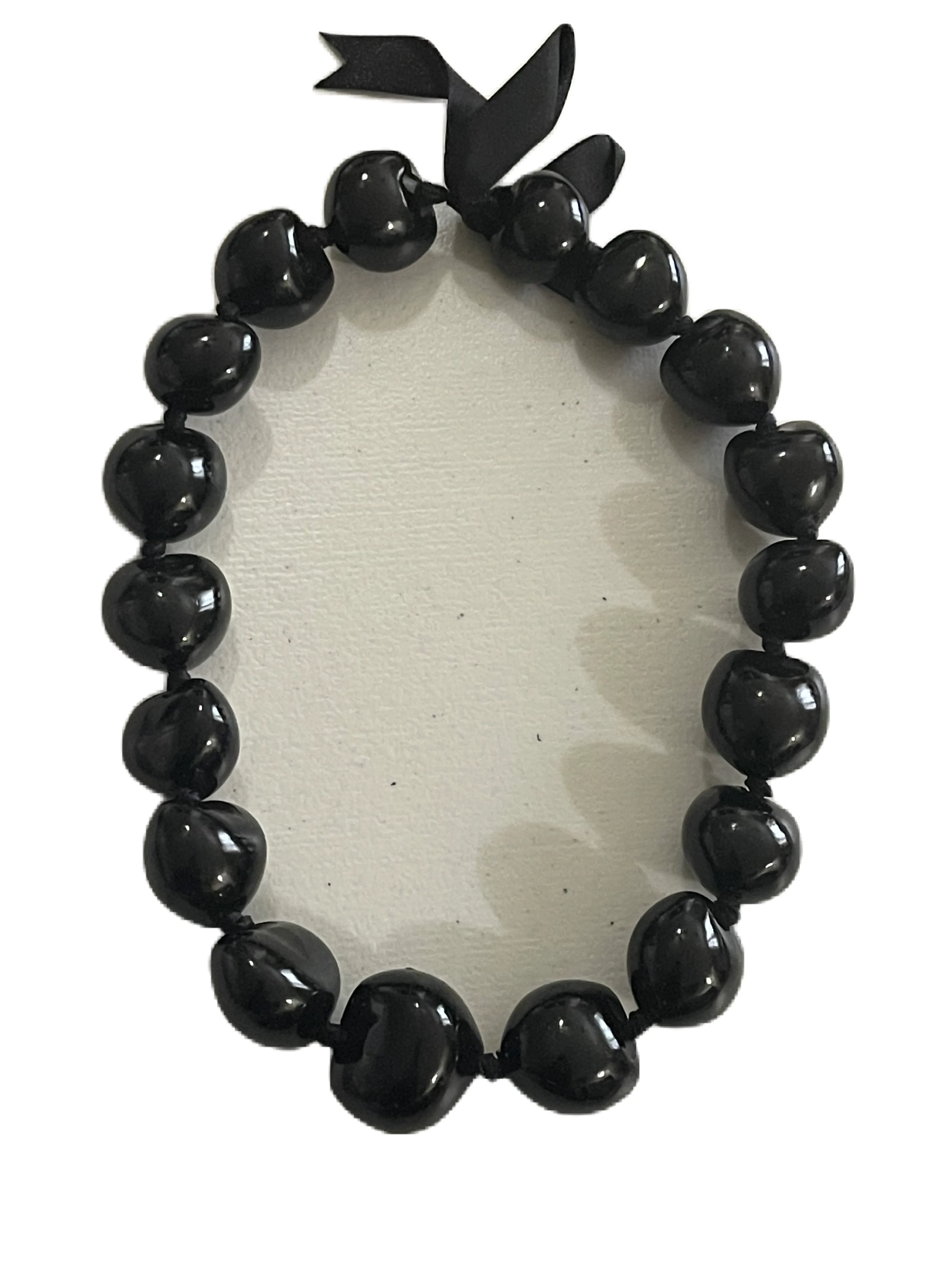 Black Kukui Nut Choker Lei