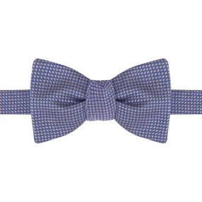 Blue and Pink Houndstooth Silk Bow Tie