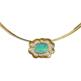 Boulder Opal, Diamond, 18K Gold & Platinum Necklace