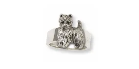 Cairn Terrier Ring Jewelry Sterling Silver Handmade Dog Ring CNWT34L-R