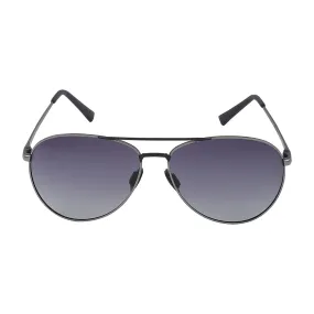 Carlton London Premium Silver & Black Toned Polarised And Uv Protected Lens Aviator Sunglasses For Men