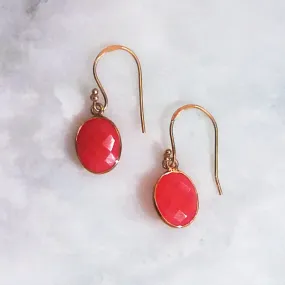 Carnelian Single Drop Hook Earrings