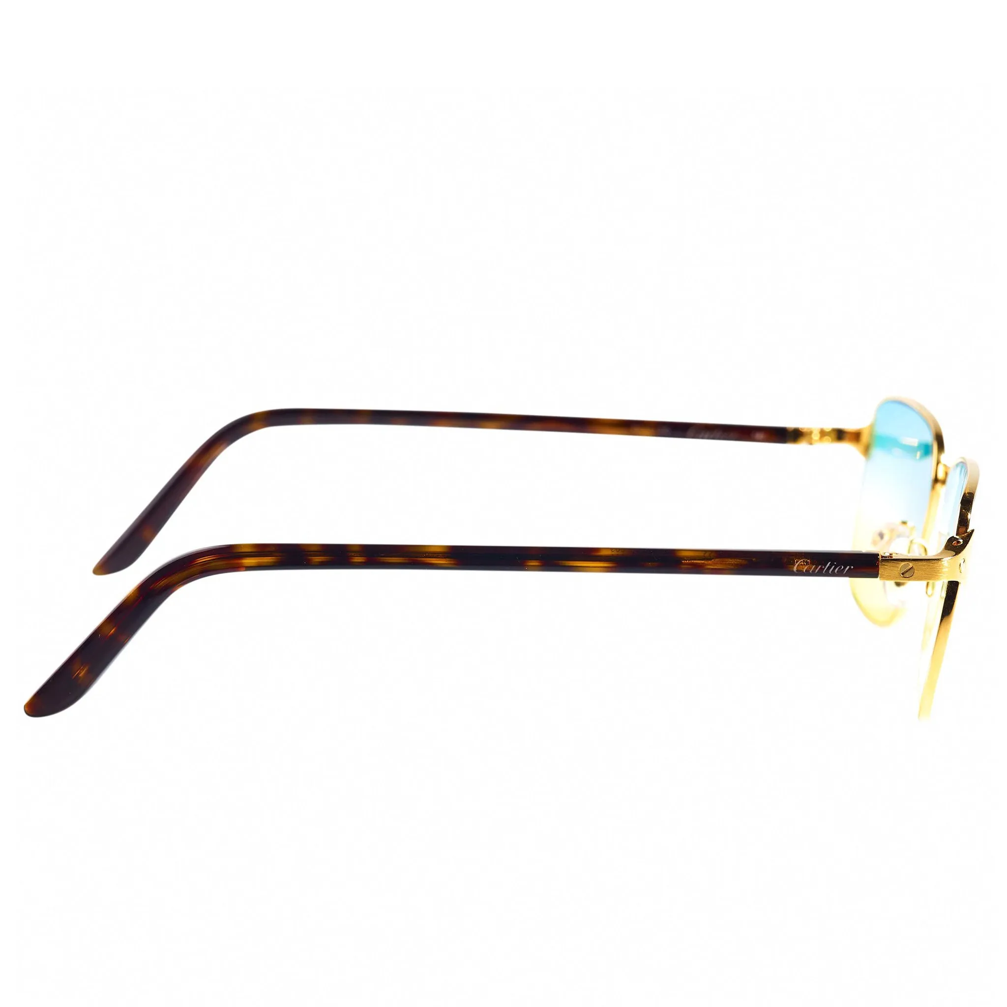 Cartier Eyewear Custom CT0216OA-003 Santos De Cartier Rimless Sunglasses