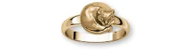 Cat Jewelry 14k Yellow Gold Handmade Cat Ring  CT38-RG