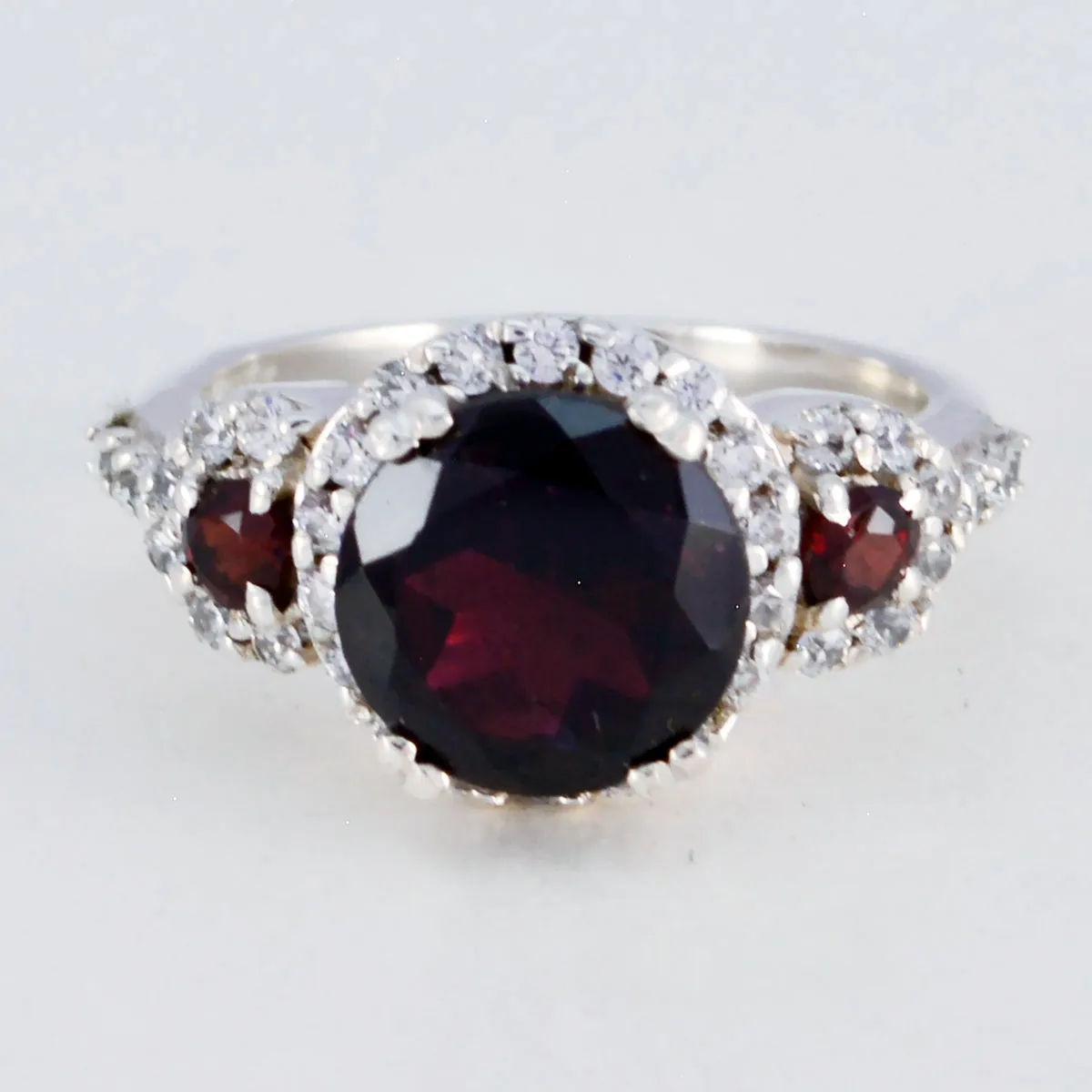 Chocolate-Box Gem Garnet 925 Sterling Silver Rings Gift Father'S Day