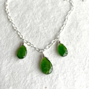 Chrome Diopside Trio Necklace