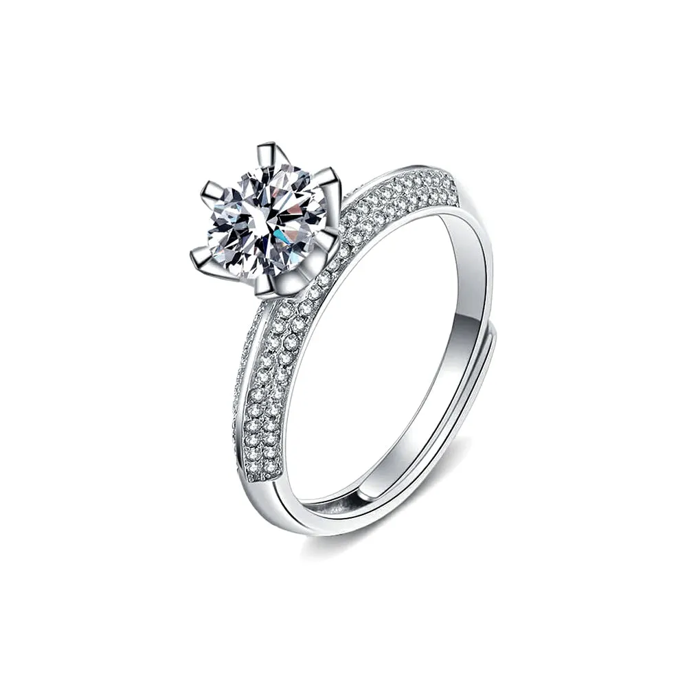 Classic 925 Silver Moissanite Men's and Women's Rings