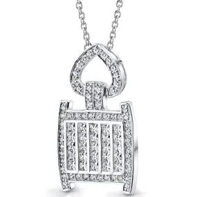 Cubic Zirconia Pendant Sterling Silver